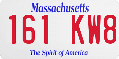 MA license plate 161KW8