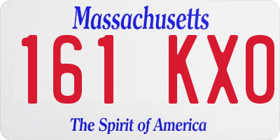 MA license plate 161KX0