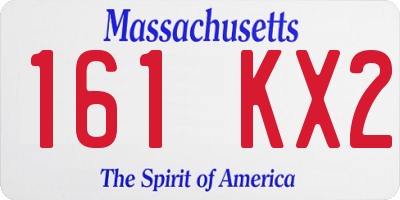 MA license plate 161KX2