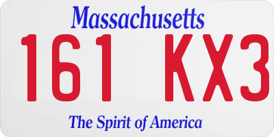 MA license plate 161KX3