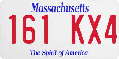 MA license plate 161KX4