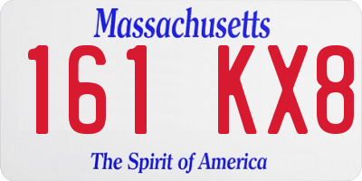 MA license plate 161KX8