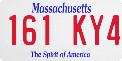 MA license plate 161KY4
