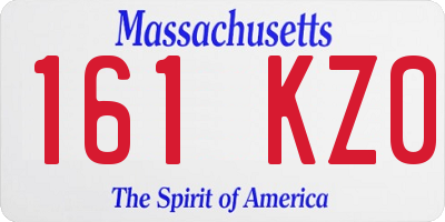 MA license plate 161KZ0