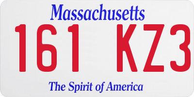 MA license plate 161KZ3