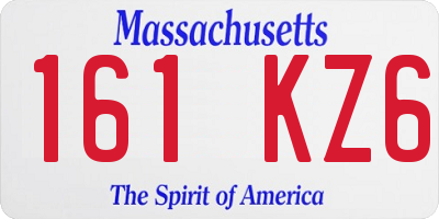 MA license plate 161KZ6