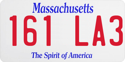 MA license plate 161LA3