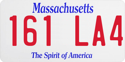 MA license plate 161LA4