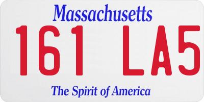 MA license plate 161LA5