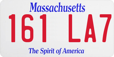 MA license plate 161LA7