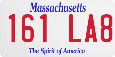 MA license plate 161LA8