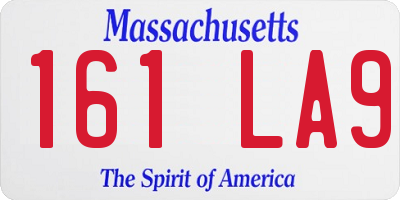 MA license plate 161LA9