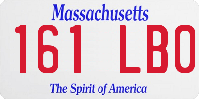 MA license plate 161LB0