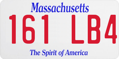 MA license plate 161LB4