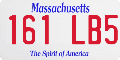 MA license plate 161LB5