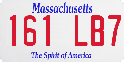 MA license plate 161LB7