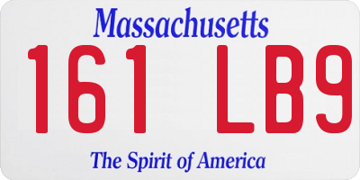 MA license plate 161LB9