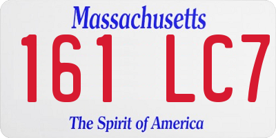 MA license plate 161LC7