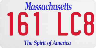 MA license plate 161LC8