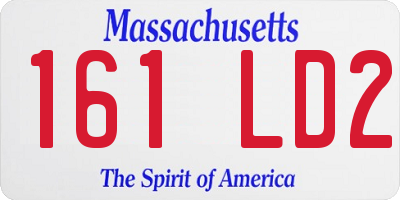 MA license plate 161LD2