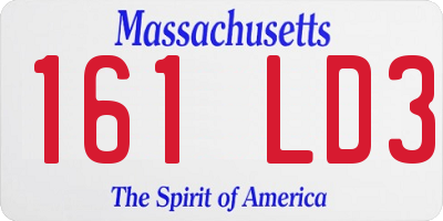 MA license plate 161LD3