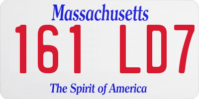 MA license plate 161LD7