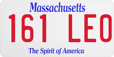 MA license plate 161LE0