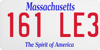 MA license plate 161LE3