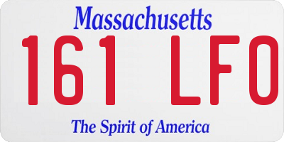 MA license plate 161LF0