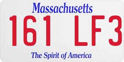 MA license plate 161LF3