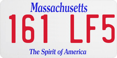 MA license plate 161LF5