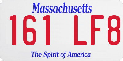 MA license plate 161LF8