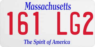 MA license plate 161LG2
