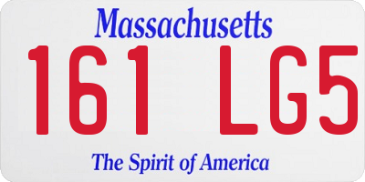 MA license plate 161LG5