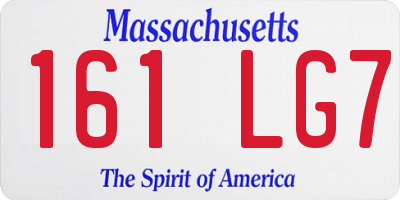 MA license plate 161LG7