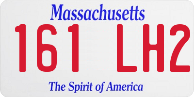 MA license plate 161LH2