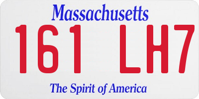 MA license plate 161LH7
