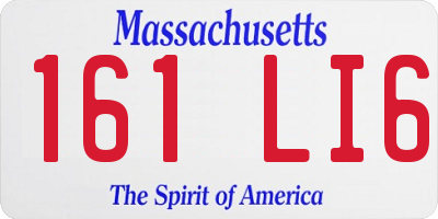 MA license plate 161LI6