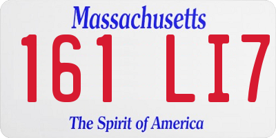 MA license plate 161LI7