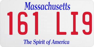 MA license plate 161LI9