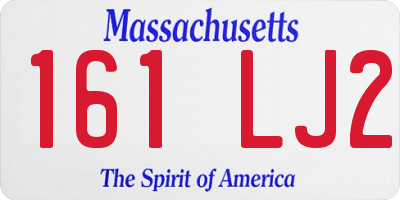 MA license plate 161LJ2