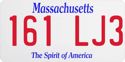 MA license plate 161LJ3