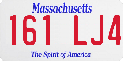 MA license plate 161LJ4