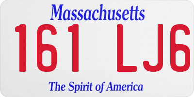 MA license plate 161LJ6