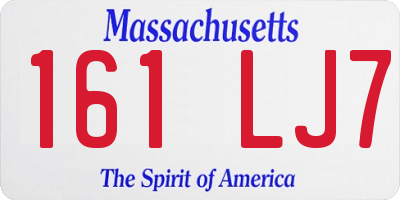 MA license plate 161LJ7