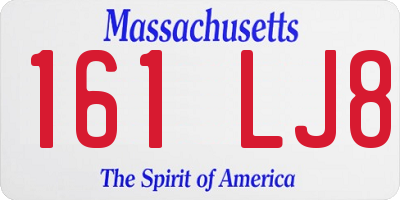 MA license plate 161LJ8