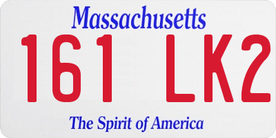 MA license plate 161LK2