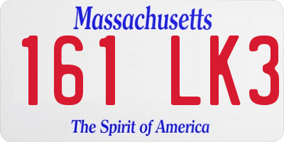 MA license plate 161LK3