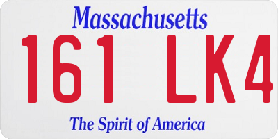 MA license plate 161LK4