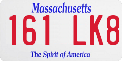 MA license plate 161LK8